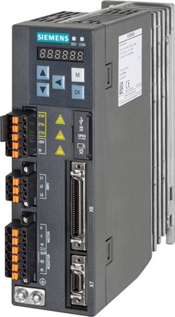 Siemens SINAMICS V90 Servo Drive 0.4 kW 200 V PTI (Pulse/USS/Modbus) – 6SL3210-5FB10-4UA1
