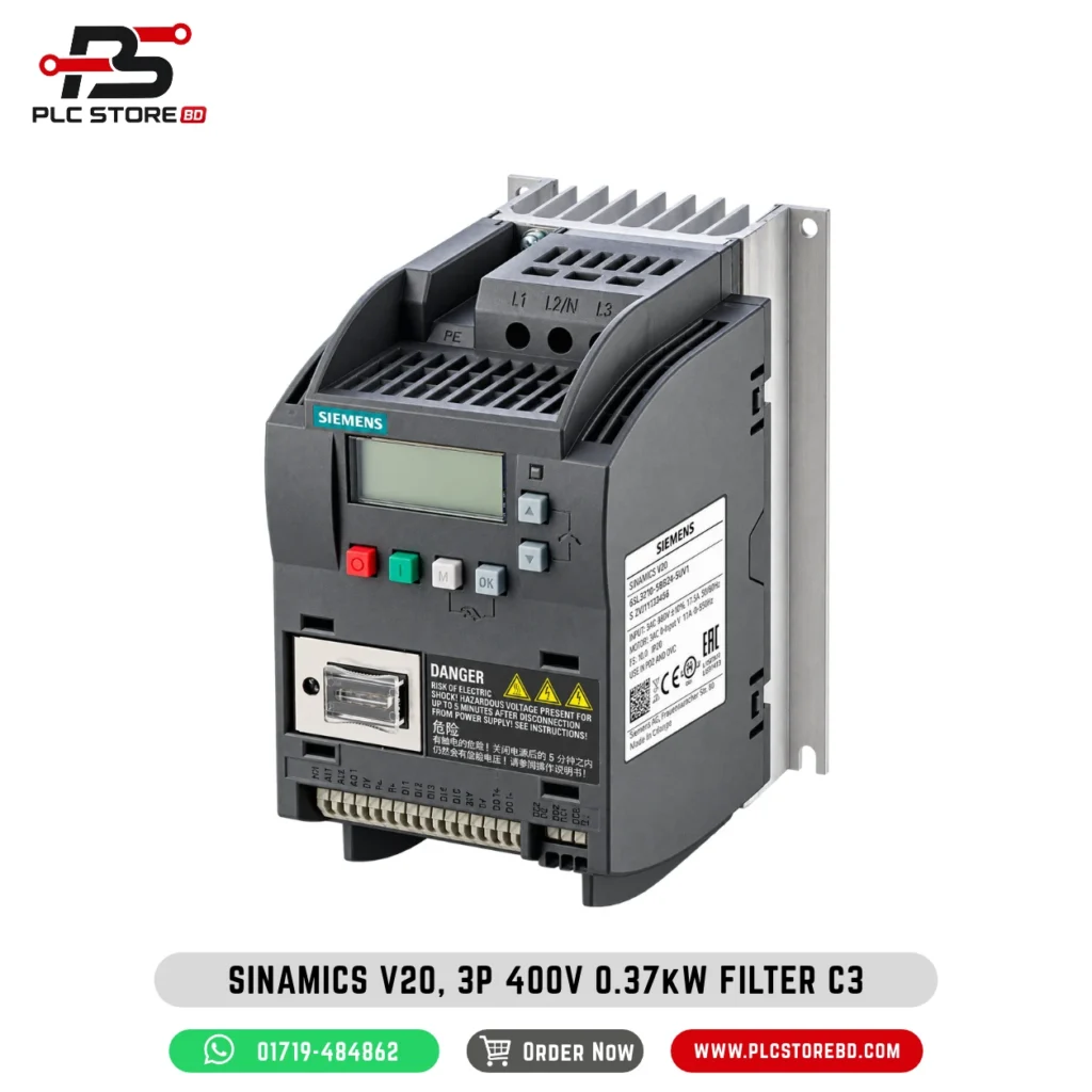 6SL3210-5BE13-7CV0 Siemens SINAMICS V20 0.37 kW 380–480 V three-phase VFD
